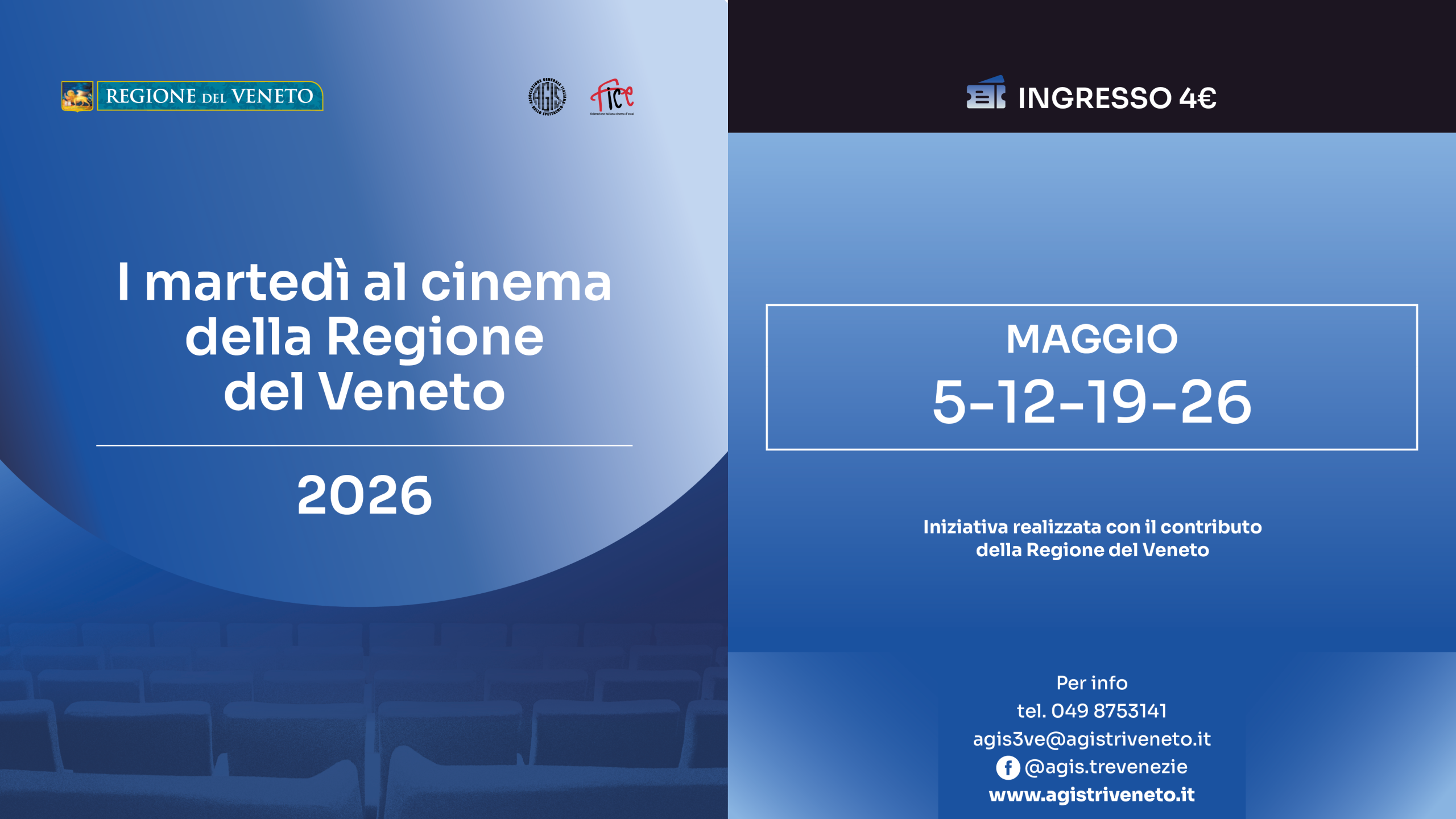 Featured image for “I Martedì al Cinema 2026: in maggio torna l’iniziativa in Veneto con biglietto a 4 euro”